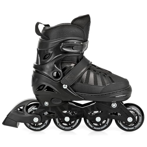 Inlineskates Inliner Raven Oxen verstellbaer Größe Abec9 Aluminiumchassis (Black, 34-37) von RAVEN