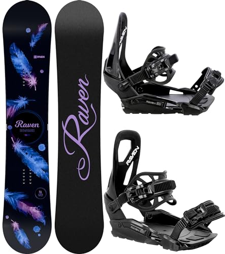 Snowboard Set: Snowboard Raven Mia Black + Bindung Raven s230 Black S/M (139cm + s230 Black S/M) von RAVEN