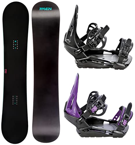 RAVEN Snowboard Set: Snowboard Pure Mint + Bindung s230 Black oder Black/Violet (Snowboard 147 cm + Bindung S/M, s230 Black) von RAVEN