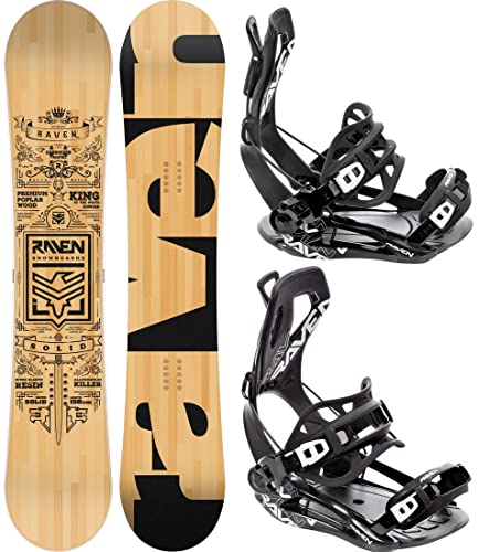 RAVEN Snowboard Set: Snowboard Solid Classic + Bindung FT360 (162cm Wide + FT360 Black XL) von RAVEN