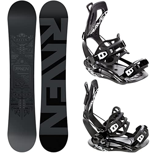 RAVEN Snowboard Set: Snowboard Solid Steel + Bindung Fastec FT360 Black (162cm Wide + FT360 Black XL) von RAVEN