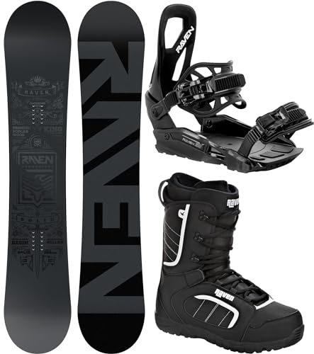 RAVEN Snowboard Set: Snowboard Solid Steel + Bindung s230 Black + Boots Target (156cm Wide + s230 M/L + Target 44) von RAVEN