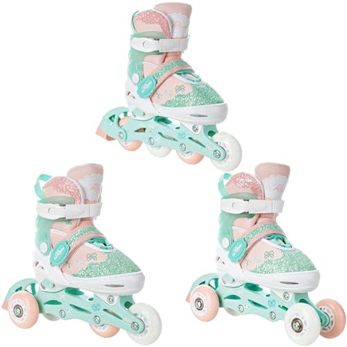 Raven 3in1 Kinder Inlineskates/Rollschuhe/Triskates Mireia verstellbar mit LED-Räder (27-30 (16,5cm-18,5cm)) von RAVEN