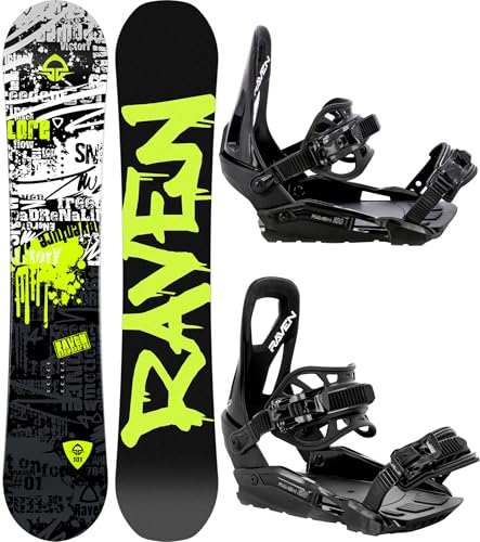 Snowboard Set: Snowboard Raven Core Junior + Bindung Raven s230 Black (90cm + s230 Black S/M) von RAVEN