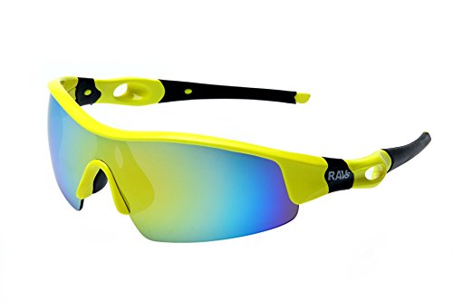 RAVS SPORTBRILLE - RADBRILLE -Triathlon - Volleyball - Extrem Ski Sonnenbrille Super Flash Verspiegelt von RAVS