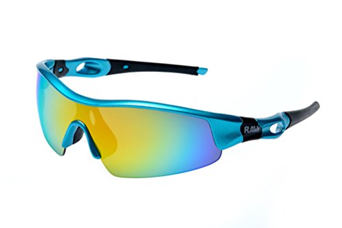 RAVS SPORTBRILLE - RADBRILLE -Triathlon - Volleyball - Extrem Ski Sonnenbrille Super Flash Verspiegelt von RAVS