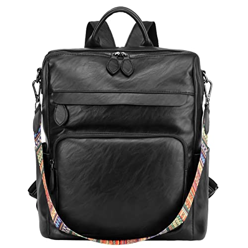 RAVUO Damen Rucksack Mittelgroß, Elegan Cityrucksack Lederrucksack 2 in 1 Handtasche und Rucksack Damen-rucksackhandtaschen Schwarz RAVUO Damen Rucksack Mittelgroß, Elegan Cityrucksack Lederrucksack 2 in 1 Handtasche und Rucksack Damen-rucksackhandtaschen Schwarz von RAVUO