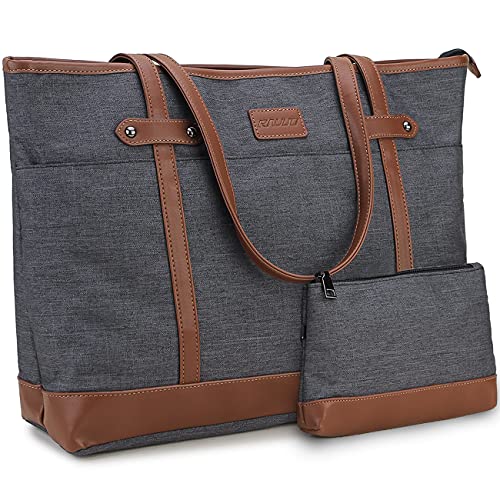 RAVUO Laptoptasche Damen, Wasserdichte Handtasche Elegant Lehrertasche Groß Aktentasche 15.6 zoll Laptop Bag Women Uni Tasche 2PCS Set Braun mit Grau RAVUO Laptoptasche Damen, Wasserdichte Handtasche Elegant Lehrertasche Groß Aktentasche 15.6 zoll Laptop Bag Women Uni Tasche 2PCS Set Braun mit Grau von RAVUO
