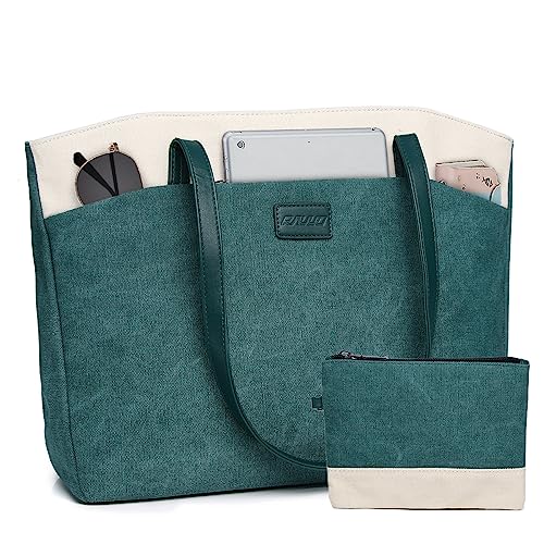 RAVUO Laptoptasche Damen, Wasserdichte Handtasche Elegant Lehrertasche Groß Aktentasche 15.6 zoll Laptop Bag Women Uni Tasche 2PCS Set Grün RAVUO Laptoptasche Damen, Wasserdichte Handtasche Elegant Lehrertasche Groß Aktentasche 15.6 zoll Laptop Bag Women Uni Tasche 2PCS Set Grün von RAVUO