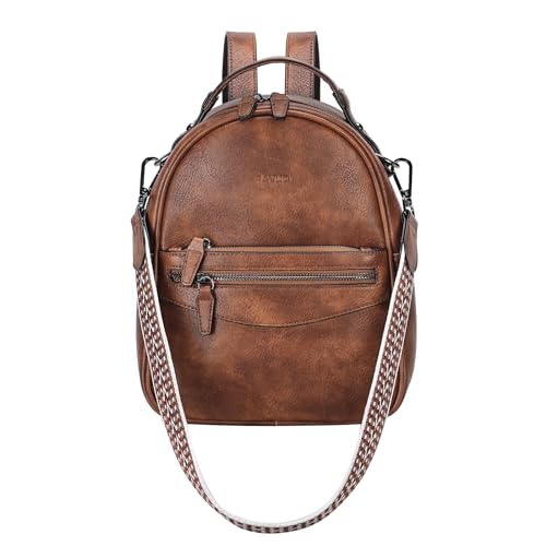 RAVUO Rucksack Damen Klein, Elegant Cityrucksack Kleiner Lederrucksack 2 in 1 Handtasche Damen-Rucksackhandtaschen Braun RAVUO Rucksack Damen Klein, Elegant Cityrucksack Kleiner Lederrucksack 2 in 1 Handtasche Damen-Rucksackhandtaschen Braun von RAVUO