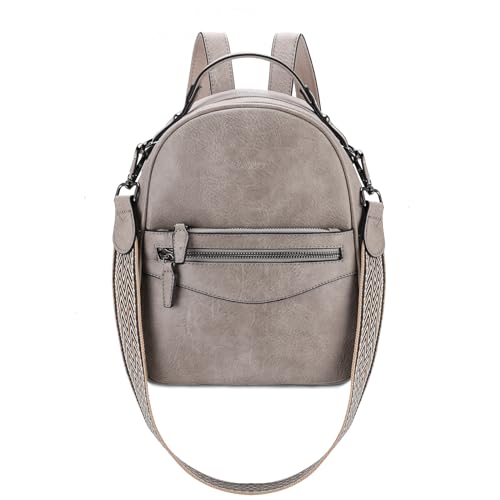 RAVUO Rucksack Damen Klein, PU Leder Damen-Rucksackhandtaschen Mini Cityrucksack Wasserdichte Damenrucksäcke 2 In 1 Handtasche für Mädchen,Grau RAVUO Rucksack Damen Klein, PU Leder Damen-Rucksackhandtaschen Mini Cityrucksack Wasserdichte Damenrucksäcke 2 In 1 Handtasche für Mädchen,Grau von RAVUO