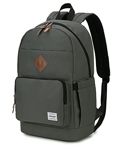 RAVUO Schulrucksack Teenager, 15,6 Zoll Laptop Rucksack Herren Wasserdicht Büchertaschen Schultasche Tasche mit Seitentaschen Grau RAVUO Schulrucksack Teenager, 15,6 Zoll Laptop Rucksack Herren Wasserdicht Büchertaschen Schultasche Tasche mit Seitentaschen Grau von RAVUO