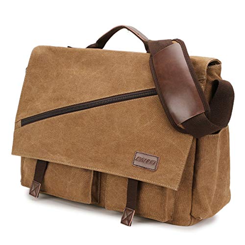 RAVUO Umhängetasche Herren, 15,6 Laptoptasche Aktentasche Wasserdichte Canvas Groß Arbeitstasche Messenger Bag Laptop-schultertaschen Tasche Braun RAVUO Umhängetasche Herren, 15,6 Laptoptasche Aktentasche Wasserdichte Canvas Groß Arbeitstasche Messenger Bag Laptop-schultertaschen Tasche Braun von RAVUO