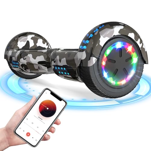 RCB 6,5" Hoverboards, Elektro Skateboard Self Balance Scooter mit Bluetooth-Lautsprecher, LED-Licht, Starker Dual Motor, Geschenke für Erwachsene Kinder Jugendliche von RCB