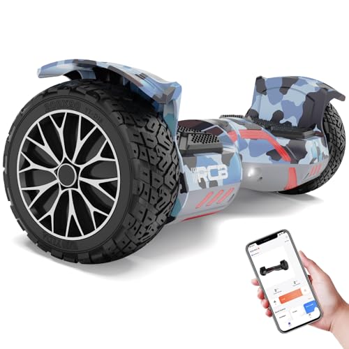 RCB 8,5 Zoll All Terrain Hoverboard mit LED Lichtern, SUV Hoverboard mit Bluetooth-Lautsprecher und App,Balancing Scooter für Kinder und Erwachsene von RCB