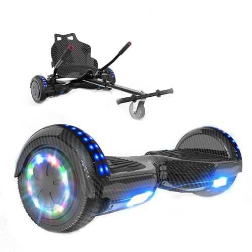 RCB Hoverboards mit Sitz Hoverkart komplett für Kinder, Skateboard mit Set, Hoverboards mit LED Lichtern und Bluetooth, Geschenk für Kinder von RCB