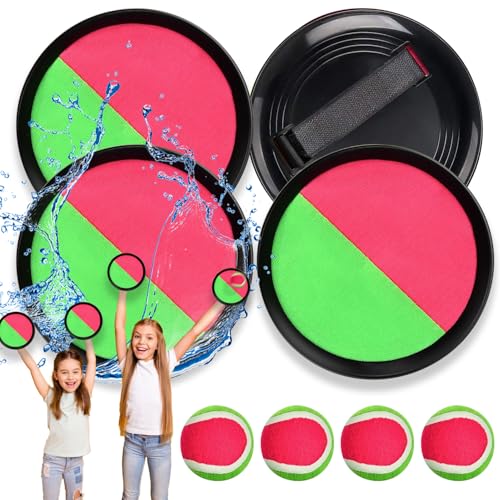 Klettballspiel, Klettball Set mit 4 Fangscheiben 4 Bälle, Strandspielzeug Klettball Wasserdicht, Outdoor Spiele für Kinder Wurf- und Fangspiel, Geschenke Kinder ab 3 4 5 6 7 8 9 10 Klettballspiel, Klettball Set mit 4 Fangscheiben 4 Bälle, Strandspielzeug Klettball Wasserdicht, Outdoor Spiele für Kinder Wurf- und Fangspiel, Geschenke Kinder ab 3 4 5 6 7 8 9 10 von RCYHCY