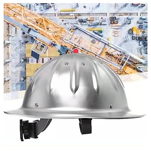 Schutzhelm aus Aluminiumlegierung Hochfester Helm Design mit Voller Krempe Obere Verstärkung 4-Punkt-Befestigung Geeignet for den BAU Von Stahlminen von RDBSMGX