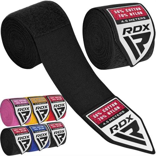 RDX 4.5m Profi Boxbandagen Boxen MMA Muay Thai, Elastisch Handbandagen Mit Daumenschlaufe, Lang Innenhandschuhe Baumwolle, Kickboxen Thaiboxen Boxsack Punchingbälle Training, Hand Wraps Manner Damen RDX 4.5m Profi Boxbandagen Boxen MMA Muay Thai, Elastisch Handbandagen Mit Daumenschlaufe, Lang Innenhandschuhe Baumwolle, Kickboxen Thaiboxen Boxsack Punchingbälle Training, Hand Wraps Manner Damen von RDX