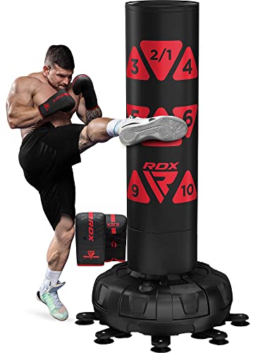RDX 6FT 330LB Boxsack Stehend Erwachsene, Trainingshandschuhe und Überzug Set XXL Freistehender Standboxsack Boxing mit Saugfuß Freestanding Punch Bag für MMA Kickboxen Kampfsport Boxpartner Muay Thai RDX 6FT 330LB Boxsack Stehend Erwachsene, Trainingshandschuhe und Überzug Set XXL Freistehender Standboxsack Boxing mit Saugfuß Freestanding Punch Bag für MMA Kickboxen Kampfsport Boxpartner Muay Thai von RDX