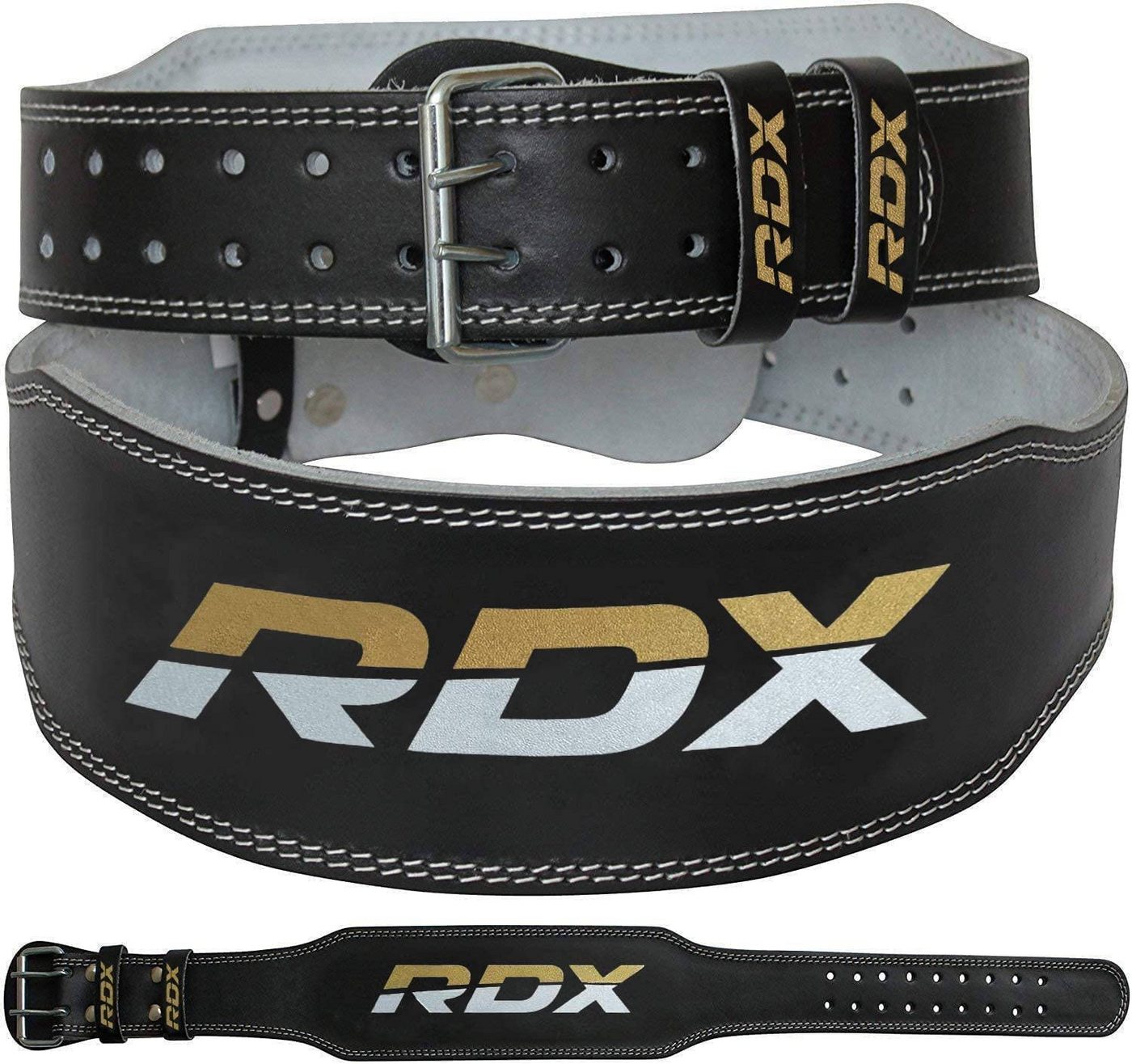 RDX Arbeitsstützgürtel RDX 4 Inch Leder Gewichtheben Gürtel, weightlifting belt Training von RDX