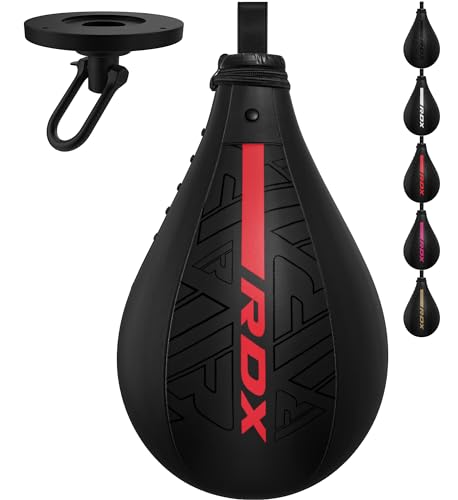 RDX Boxbirne Maya Hide Leder Set, Speedball Hängend, Punchingball Boxing Speed Bag, Geschwindigkeit Ball Boxen Training Trainingsgeräte Gym Fitness RDX Boxbirne Maya Hide Leder Set, Speedball Hängend, Punchingball Boxing Speed Bag, Geschwindigkeit Ball Boxen Training Trainingsgeräte Gym Fitness von RDX