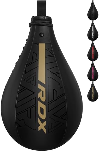 RDX Boxbirne Maya Hide Leder Set, Speedball Hängend, Punchingball Boxing Speed Bag, Geschwindigkeit Ball Boxen Training Trainingsgeräte Gym Fitness RDX Boxbirne Maya Hide Leder Set, Speedball Hängend, Punchingball Boxing Speed Bag, Geschwindigkeit Ball Boxen Training Trainingsgeräte Gym Fitness von RDX