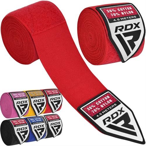 RDX 4.5m Profi Boxbandagen Boxen MMA Muay Thai, Elastisch Handbandagen Mit Daumenschlaufe, Lang Innenhandschuhe Baumwolle, Kickboxen Thaiboxen Boxsack Punchingbälle Training, Hand Wraps Manner Damen von RDX