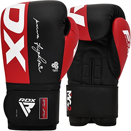 RDX Boxhandschuhe, Maya Hide Leder Trainingshandschuhe für Muay Thai, Kickboxen, Sparring, Boxsack, Sandsack, Kickboxhandschuhe, Kampfsport Training Heim Fitnessstudio Männer Women 8 10 12 14 16 OZ von RDX