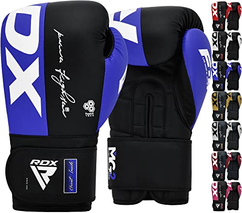 RDX Boxhandschuhe, Maya Hide Leder Trainingshandschuhe für Muay Thai, Kickboxen, Sparring, Boxsack, Sandsack, Kickboxhandschuhe, Kampfsport Training Heim Fitnessstudio Männer Women 8 10 12 14 16 OZ von RDX