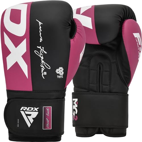 RDX Boxhandschuhe, Maya Hide Leder Trainingshandschuhe für Muay Thai, Kickboxen, Sparring, Boxsack, Sandsack, Kickboxhandschuhe, Kampfsport Training Heim Fitnessstudio Männer Women 8 10 12 14 16 OZ von RDX