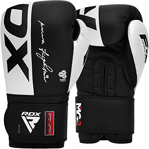 RDX Boxhandschuhe, Maya Hide Leder Trainingshandschuhe für Muay Thai, Kickboxen, Sparring, Boxsack, Sandsack, Kickboxhandschuhe, Kampfsport Training Heim Fitnessstudio Männer Women 8 10 12 14 16 OZ von RDX