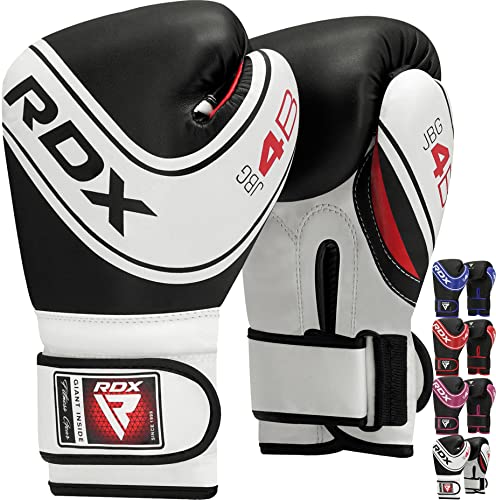 RDX Kinder Boxhandschuhe 6oz 4oz Junior Training Pratzen, Maya Hide Leder Belüftete Handfläche, Muay Thai Sparring MMA Kickboxing Kämpfen, Sandsack Speed Ball Boxpratzen Sandsackarbeit, Kinderspiele von RDX