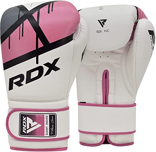 RDX Boxhandschuhe Muay Thai Kickboxen Sparring, Maya Hide Leder EGO Boxing Gloves, Sandsack Boxsack Punchinghandschuhe Adult, Kickboxhandschuhe Kampfsport MMA Training 8 10 12 14 16oz, Männer Damen von RDX