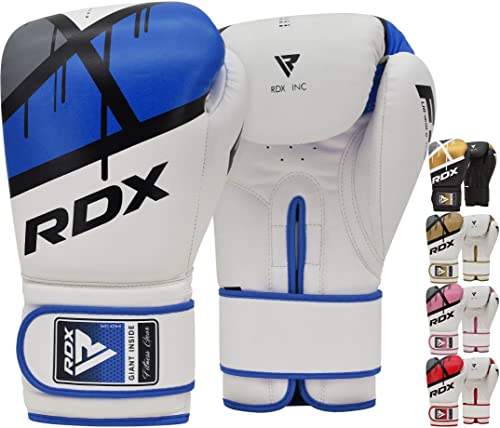 RDX Boxhandschuhe Muay Thai Kickboxen Sparring, Maya Hide Leder EGO Boxing Gloves, Sandsack Boxsack Punchinghandschuhe Adult, Kickboxhandschuhe Kampfsport MMA Training 8 10 12 14 16oz, Männer Damen von RDX