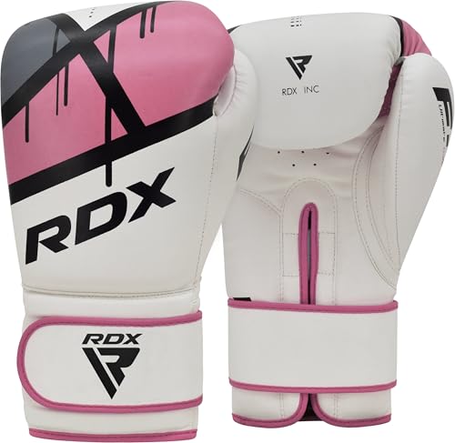 RDX Boxhandschuhe Muay Thai Kickboxen Sparring, Maya Hide Leder EGO Boxing Gloves, Sandsack Boxsack Punchinghandschuhe Adult, Kickboxhandschuhe Kampfsport MMA Training 8 10 12 14 16oz, Männer Damen von RDX