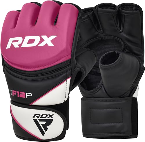 RDX MMA Handschuhe Damen für Kampfsport, Frauen Maya Hide Leder Sparring Trainingshandschuhe Profi Kickboxen Grappling Gloves, Punchinghandschuh für Boxsack, Sandsack, Freefight, Muay Thai (MEHRWEG) von RDX