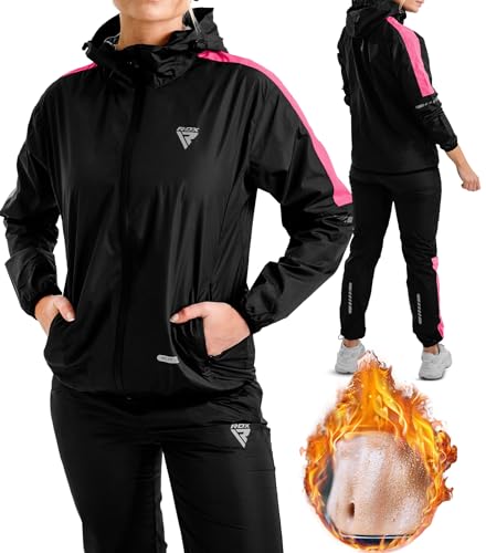 RDX Damen Sweatanzug zum Abnehmen, Saunaanzug Reach Oeko TEX 100 Zertifiziert, Kapuzenanzug Saunaanzug Sweatanzug Sportanzug Trainingsanzug Thermo-Sweatanzug Boxen MMA Gym Fitness Laufen Damen RDX Damen Sweatanzug zum Abnehmen, Saunaanzug Reach Oeko TEX 100 Zertifiziert, Kapuzenanzug Saunaanzug Sweatanzug Sportanzug Trainingsanzug Thermo-Sweatanzug Boxen MMA Gym Fitness Laufen Damen von RDX