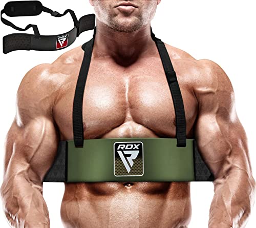 RDX Bizeps Isolator, 23” Curl Arm Blaster für Biceps Trizeps Trainingsgerät,Pro Bodybuilding Gewichtheben Bizepstrainer Armtrainer Booster, 6mm Nackenpolster, 42” Verstellbarer Gurt, Gym Kraftraining von RDX