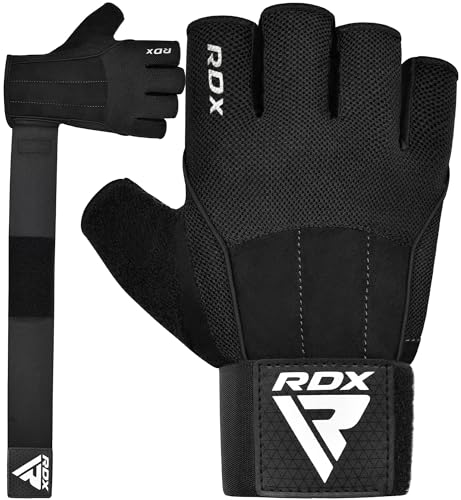 RDX Fitness Handschuhe, Trainingshandschuhe mit 3 Handgelenk-Stabilisierungsplatten, 15 Zoll Langer Riemen Non-Slip Handflächenschutz, Sporthandschuhe für Gym Gewichtheben, Powerlifting, Herren Damen RDX Fitness Handschuhe, Trainingshandschuhe mit 3 Handgelenk-Stabilisierungsplatten, 15 Zoll Langer Riemen Non-Slip Handflächenschutz, Sporthandschuhe für Gym Gewichtheben, Powerlifting, Herren Damen von RDX
