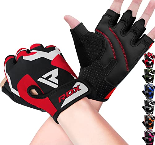 RDX Fitness Handschuhe Damen Herren, Gewichtheben Trainingshandschuhe Krafttraining, rutschfest Gym Bodybuilding Workout Weight Lifting Gloves, Kraftsport Klimmzüge Workout, Powerlifting Radfahren von RDX