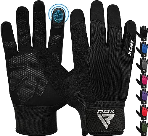 RDX Fitness Handschuhe Vollfinger Damen Herren, Gewichtheben Touchscreen Trainingshandschuhe, Bodybuilding Krafttraining Workout Gym Weight Lifting Gloves Powerlifting Kraftsport Griff Radfahren Sport von RDX