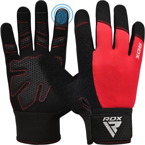 RDX Fitness Handschuhe Vollfinger Damen Herren, Gewichtheben Touchscreen Trainingshandschuhe, Bodybuilding Krafttraining Workout Gym Weight Lifting Gloves Powerlifting Kraftsport Griff Radfahren Sport von RDX