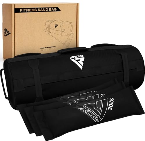 RDX Gewichtssack für Fitness Krafttraining, Ungefüllten Power Bag mit 8 Griffe, Core Sandbag Gewichtete, 2-90 KG Sandsack Ideal für Viele Functional Training Running Rucking Strongman Lifting Workout von RDX