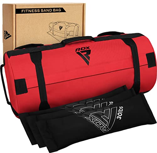 RDX Gewichtssack für Fitness Krafttraining, Ungefüllten Power Bag mit 8 Griffe, Core Sandbag Gewichtete, 2-90 KG Sandsack Ideal für Viele Functional Training Running Rucking Strongman Lifting Workout von RDX