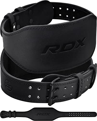 RDX Gewichthebergürtel Leder 4” und 6”, 10 Verstellbar Löcher Trainingsgürtel Schnalle, Powerlifiting Fitness Krafttraining Gürtel Bodybuilding, Gepolstert Gym Weight Lifting Belt, Männer Damen von RDX