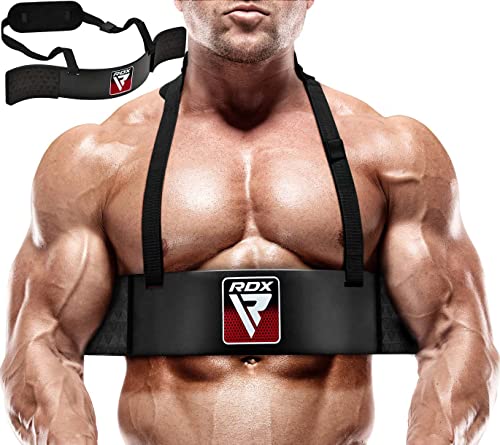 RDX Bizeps Isolator, 23” Curl Arm Blaster für Biceps Trizeps Trainingsgerät,Pro Bodybuilding Gewichtheben Bizepstrainer Armtrainer Booster, 6mm Nackenpolster, 42” Verstellbarer Gurt, Gym Kraftraining von RDX