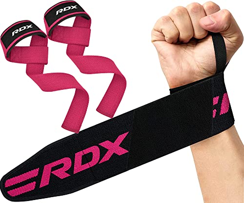 RDX Handgelenk Bandagen Mit Zughilfen Krafttraining, 60CM, 5mm Gepolstert Gewichtheben Handgelenkschutz und 45cm Gym Bandage Wrist Wraps Straps zum Fitness Weightlifting Kreuzheben, Männer Frauen von RDX