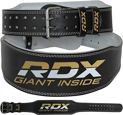 Authentische RDX Leder Gewichtheben 4 "Gürtel Wieder Haltegurt Turnhalle Krafttraining Fitness Schwarz Gr. M von RDX