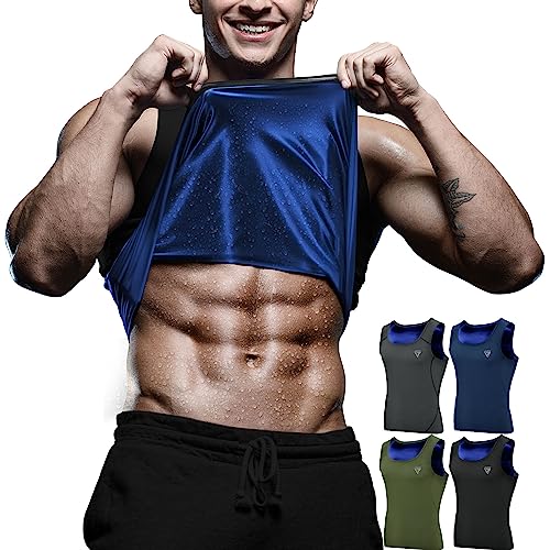 RDX Herren Sauna Shirt Sauna Weste Schwitzanzug Herren Body Shaper Workout Hot Tank Top Bauch Abnehmen Shapewear von RDX